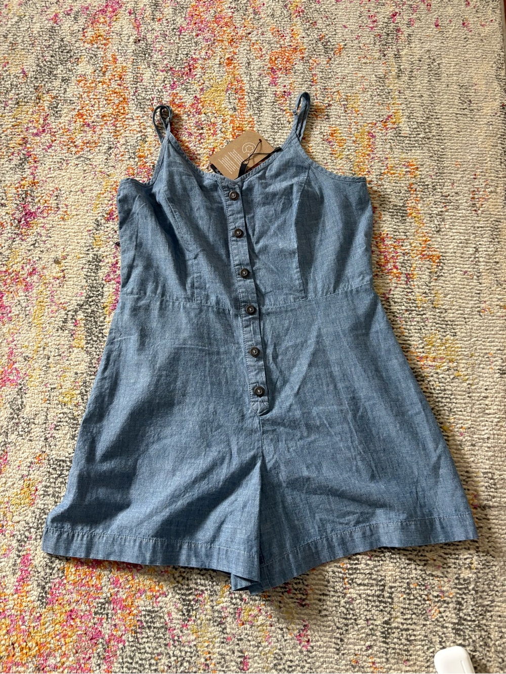 Vero Moda Medium Blue Chambray Strappy Romper